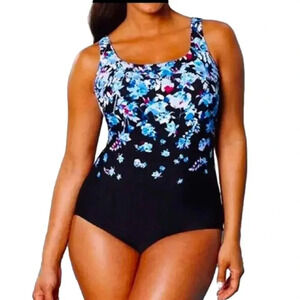 SWIMSUITS For All brand NWT Underwater Floral Sport One Piece Swimsuit in size 8